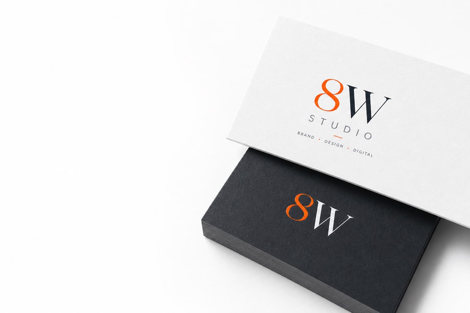 8W Studio stationery in white and charcoal